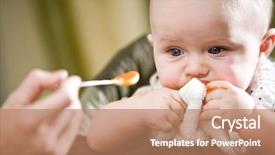  Presentation with cute baby - PPT theme having cute six month old baby background and a coral colored foreground