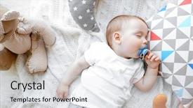  Presentation with sleeping baby - Colorful PPT theme enhanced with cute sleeping baby boy backdrop and a white colored foreground