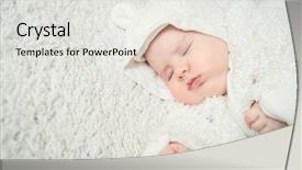  Presentation with christmas baby jesus sleeping - Colorful presentation enhanced with a cute sleeping baby backdrop and a light gray colored foreground