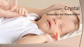  Presentation with baby sleeping - Cool new PPT theme with cute sleeping baby with mother at home closeup backdrop and a lemonade colored foreground