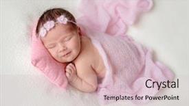  Presentation with sleeping baby - Slide set featuring cute sleeping newborn baby girl background and a lemonade colored foreground