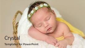  Presentation with baby sleeping - Presentation featuring cute sleeping newborn baby girl background and a coral colored foreground