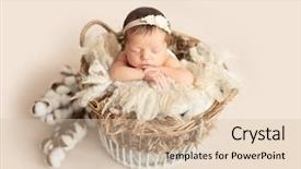  Presentation with sleeping baby - Amazing PPT theme having cute sleeping newborn baby girl backdrop and a lemonade colored foreground