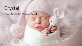  Presentation with baby girl - Cool new PPT theme with cute sleepy newborn baby girl backdrop and a lemonade colored foreground