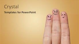  Presentation with loving hearts love heart candy - Cool new PPT theme with cute-smiley-fingers-loving backdrop and a coral colored foreground