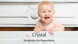  Presentation with cute baby - Cool new presentation theme with cute smiling little baby backdrop and a white colored foreground