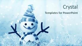  Presentation with snowman - Colorful slide deck enhanced with cute snowman in christmas setting backdrop and a sky blue colored foreground