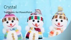  Presentation with snowman - Cool new presentation theme with cute snowman in christmas setting backdrop and a arctic colored foreground