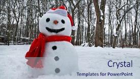  Presentation with cute girlish - Amazing slide deck having cute snowman on snowy field backdrop and a lemonade colored foreground