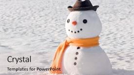  Presentation with corn field circles - Cool new theme with cute snowman on snowy field backdrop and a lemonade colored foreground