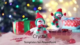  Presentation with snowmen - Colorful PPT layouts enhanced with cute snowmen on christmas background backdrop and a coral colored foreground
