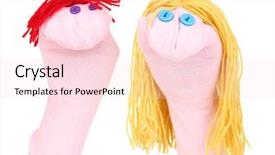  Presentation with cute christmas pug puppy dog - Cool new PPT theme with cute sock puppets isolated backdrop and a lemonade colored foreground