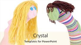  Presentation with cute - Theme having cute sock puppets isolated background and a blonde colored foreground