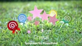  Presentation with cute stars - Slide deck with cute-stars-paper-card-grassplot background and a seafoam green colored foreground