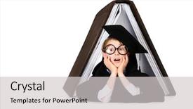  Presentation with graduation - Presentation theme having cute student boy in graduation background and a light gray colored foreground