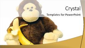  Presentation with monkey - Presentation theme with cute stuffed monkey with banana background and a white colored foreground