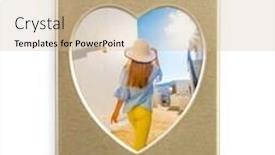  Presentation with shape heart - Audience pleasing slide set consisting of cute-summer-photo-in-golden backdrop and a soft green colored foreground