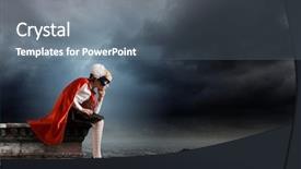  Presentation with school building - Audience pleasing presentation consisting of cute supergirl of school age backdrop and a gray colored foreground