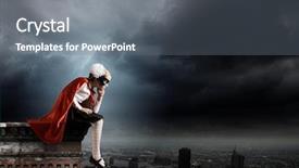  Presentation with school building - PPT layouts with cute supergirl of school age background and a  colored foreground