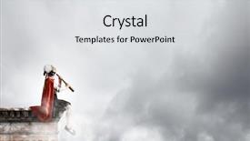  Presentation with school law case - Slides featuring cute supergirl of school age background and a  colored foreground