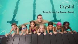  Presentation with world class manufacturing - Cool new presentation theme with cute swimming class in pool backdrop and a seafoam green colored foreground