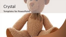  Presentation with teddy bear - PPT theme consisting of cute teddy bear on white background and a soft green colored foreground