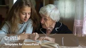  Presentation with teen girl - Amazing PPT theme having cute-teen-girl backdrop and a violet colored foreground