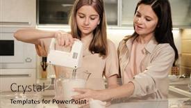  Presentation with teenage girl - Colorful presentation theme enhanced with cute-teenage-girl-holding-electric backdrop and a coral colored foreground