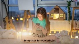  Presentation with teenage girl - Beautiful presentation theme featuring cute-teenage-girl-looking backdrop and a coral colored foreground