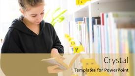  Presentation with teenage girl - PPT theme having cute-teenage-girl-looks background and a yellow colored foreground