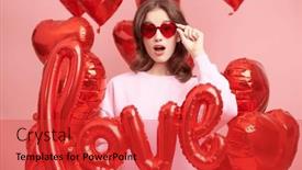  Presentation with teenage girl - Presentation design consisting of cute-teenage-girl background and a red colored foreground