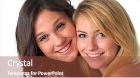  Presentation with teenage - Slide deck consisting of cute teenage girls best friends background and a tawny brown colored foreground