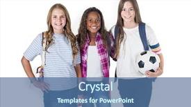  Presentation with diverse high school students - Cool new presentation theme with cute teenage junior high school backdrop and a ocean colored foreground