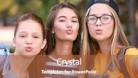  Presentation with selfie - Theme with cute teenager girls taking selfie background and a red colored foreground