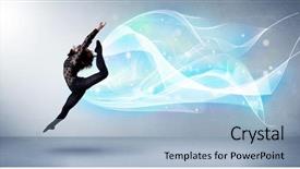  Presentation with teenage abstract - PPT theme enhanced with cute teenager jumping with abstract background and a  colored foreground