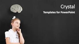  Presentation with elementary - Slide set featuring cute thoughtful school girl background and a  colored foreground