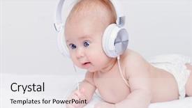  Presentation with old music - Amazing slide deck having cute three-month-old baby backdrop and a white colored foreground