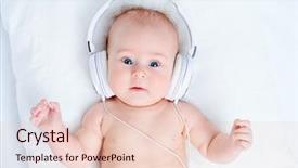  Presentation with old music - Theme with cute three-month-old baby background and a lemonade colored foreground