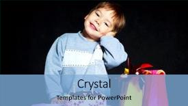  Presentation with cute birthday - Presentation theme featuring old baby celebrating his birthday background and a light blue colored foreground