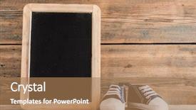  Presentation with baby chickens little cute chicks - Cool new PPT theme with cute tiny baby sneakers overhead backdrop and a coral colored foreground