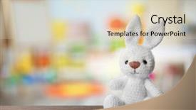  Presentation with toy - Slide deck enhanced with cute toy and blurred interior background and a soft green colored foreground