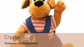  Presentation with gambling - Colorful PPT theme enhanced with cute-toy-dog-with-gambling backdrop and a coral colored foreground