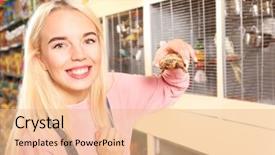  Presentation with pet - Audience pleasing slides consisting of cute turtle in pet shop backdrop and a lemonade colored foreground