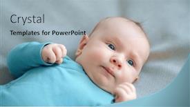  Presentation with old clothes - Presentation consisting of cute-two-month-old-baby background and a light blue colored foreground
