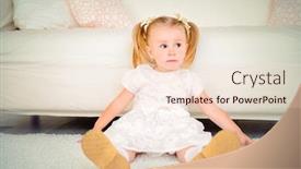  Presentation with childhood - Cool new slides with cute two year old girl playing at home happy childhood backdrop and a lemonade colored foreground