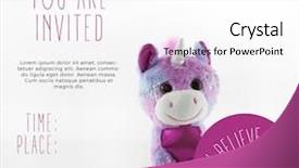  Presentation with minimal - PPT layouts consisting of cute unicorn minimal party invitation background and a white colored foreground