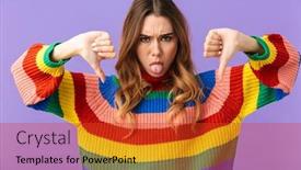  Presentation with upset - Audience pleasing PPT layouts consisting of cute-upset-young-girl-wearing backdrop and a red colored foreground