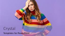  Presentation with lgbt - Slide deck having cute-upset-young-girl-wearing background and a light blue colored foreground