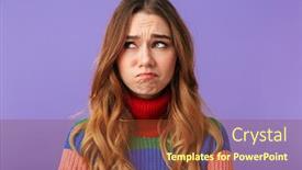  Presentation with lgbt - Beautiful PPT theme featuring cute-upset-young-girl-wearing backdrop and a tawny brown colored foreground