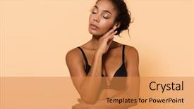  Presentation with black woman - Audience pleasing PPT theme consisting of cute woman 20s wearing black backdrop and a  colored foreground